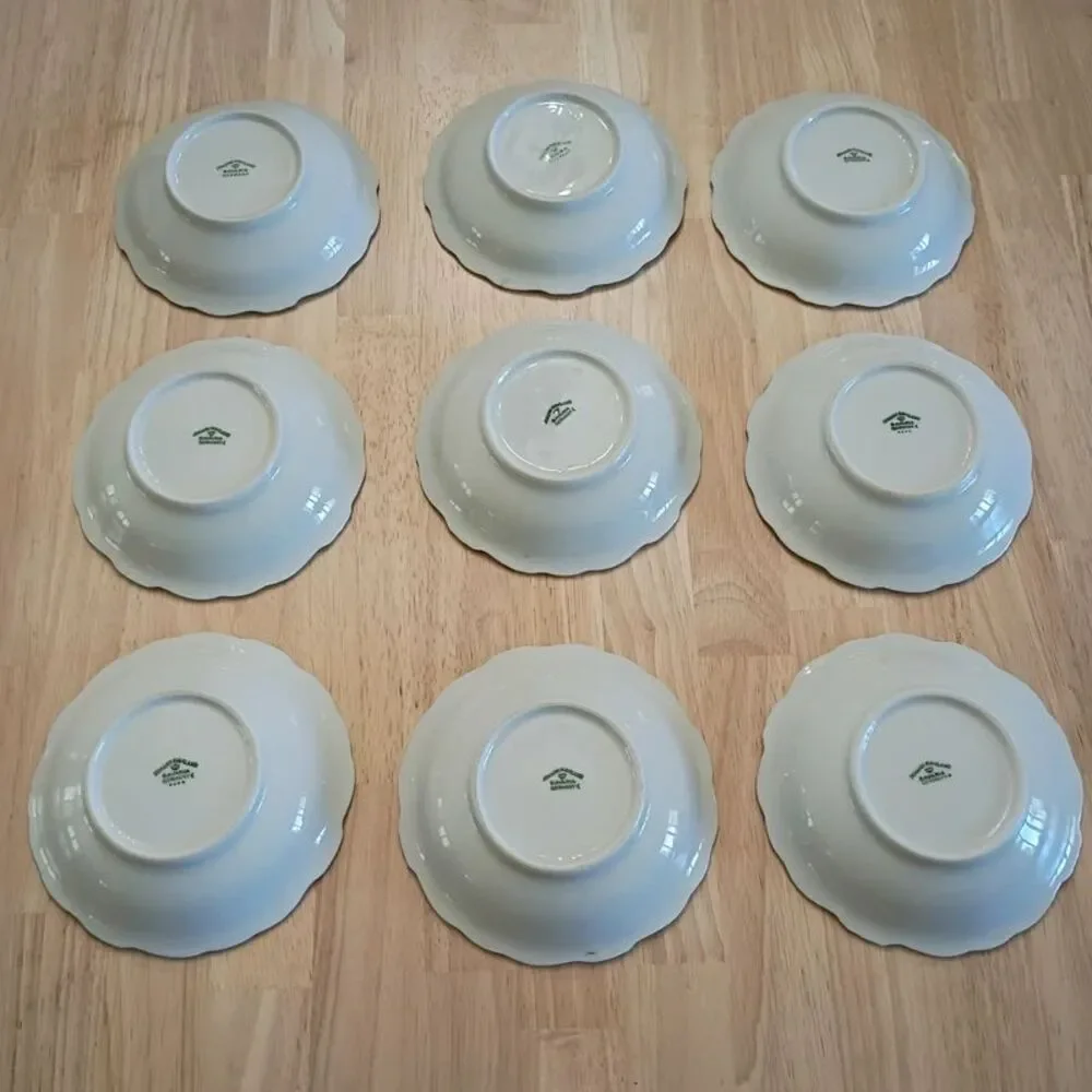 Vintage Johann Haviland Bavaria Germany Set of 9 - 5 Inch Dessert Bowls